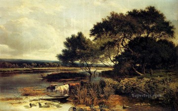 Streatly On Thames paisaje Sidney Richard Percy arroyo Pinturas al óleo